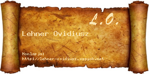 Lehner Ovidiusz névjegykártya